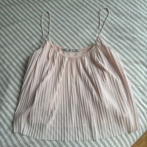 Zara Pleated Pink Spaghetti Strap Top